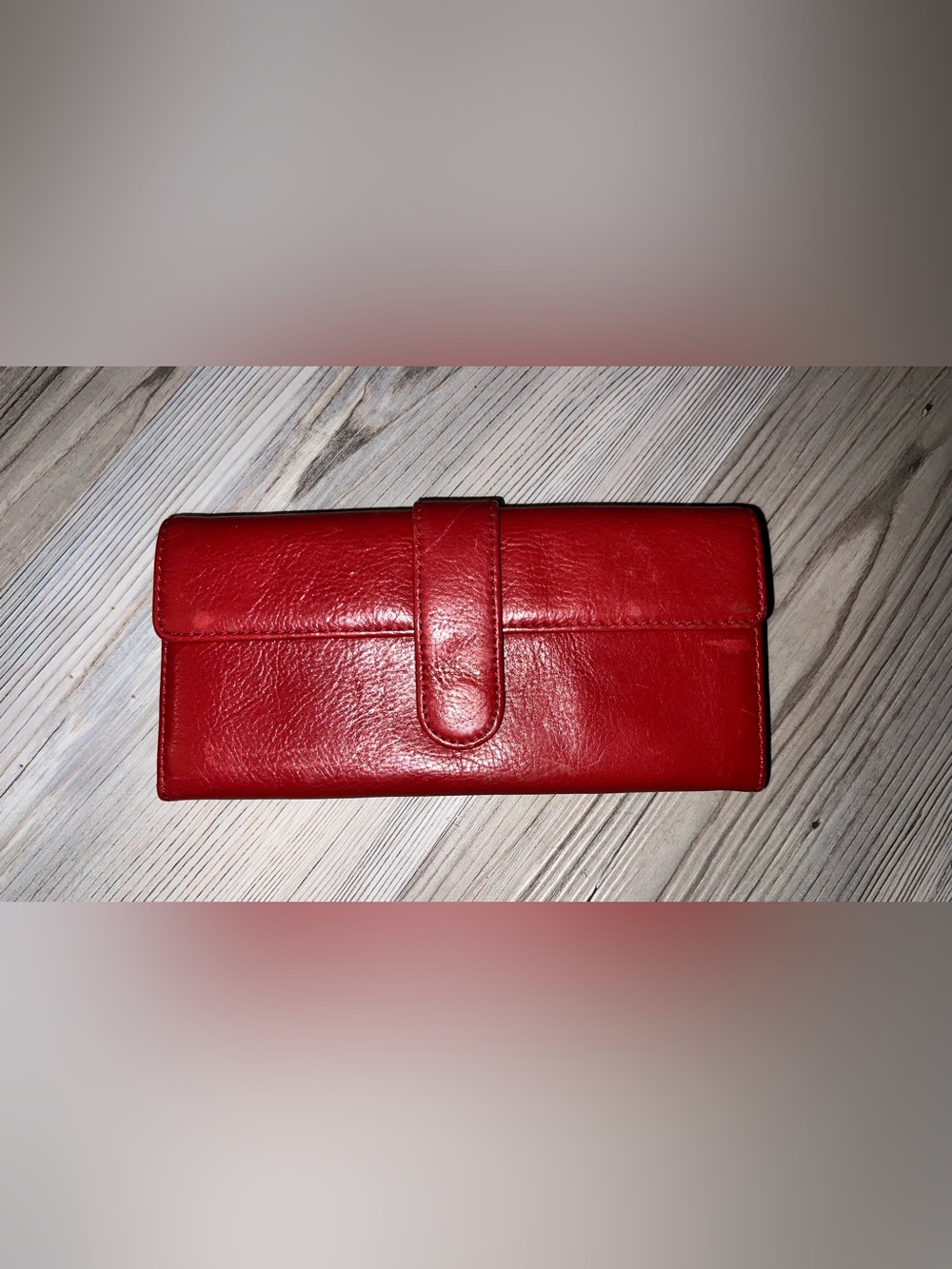 Hobo International Red Leather Wallet NWOT